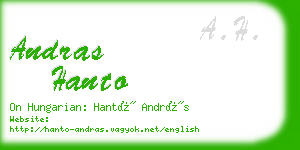 andras hanto business card